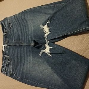 Loft Chewed Ankle High Waist Jeans